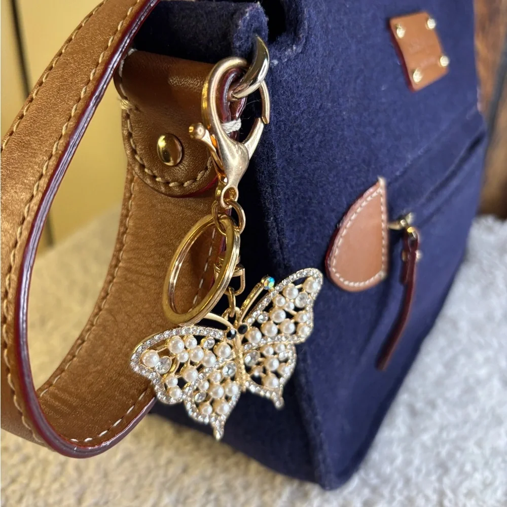 Kate Spade Navy and Brown Shoulder Bag